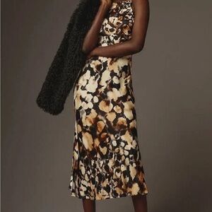 Anthropologie Conditions Apply High-Neck Midi Slip Dress Size XS